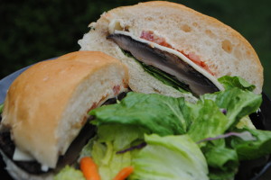 Portobello-Swiss Mushroom Burger